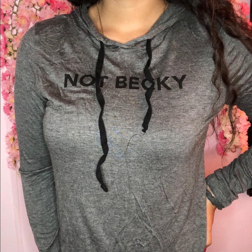 NOT BECKY Smooth Dark Grey Hippie Ohio Thin Hoodie